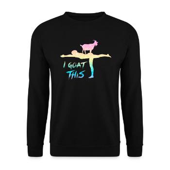 Je chèvre ce passionné de yoga - Sweat-shirt Unisexe - noir - Devant - Alina (178cm) & Michal (187cm)