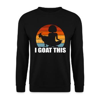 Je chèvre ce passionné de yoga - Sweat-shirt Unisexe - noir - Devant - Alina (178cm) & Michal (187cm)