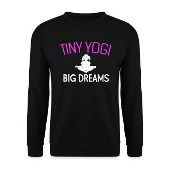 Tiny Yogi Big Dreams Méditation - Sweat-shirt Unisexe - noir - Devant - Alina (178cm) & Michal (187cm)
