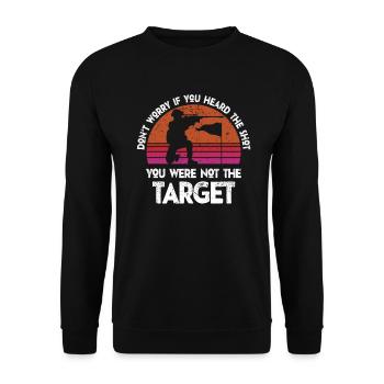 Heard The Shot Never The Target Sniper - Unisex Sweatshirt - black - Front - Alina (178cm) & Michal (187cm)