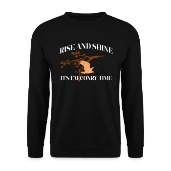 Fauconnerie Oiseau Faucon Chasse Fauconnier - Sweat-shirt Unisexe - noir - Devant - Alina (178cm) & Michal (187cm)