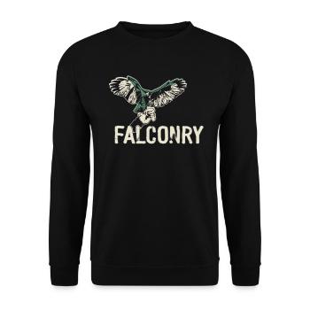 Fauconnerie Oiseau Faucon Chasse Fauconnier - Sweat-shirt Unisexe - noir - Devant - Alina (178cm) & Michal (187cm)