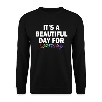 Es ist ein schöner Tag zum Lernen - Unisex Pullover - Schwarz - Vorne - Alina (178cm) & Michal (187cm)