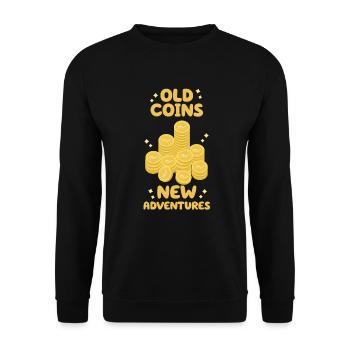 Old Coins New Adventures Numismatics - Unisex Sweatshirt - black - Front - Alina (178cm) & Michal (187cm)