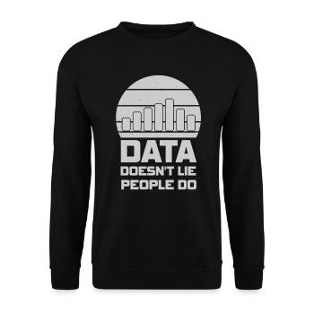 Daten oder es ist nicht passiert für Studenten - Unisex Pullover - Schwarz - Vorne - Alina (178cm) & Michal (187cm)