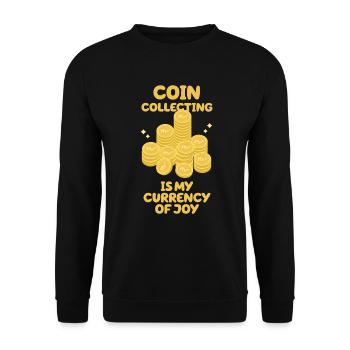 Old Coins New Adventures Numismatics - Unisex Sweatshirt - black - Front - Alina (178cm) & Michal (187cm)