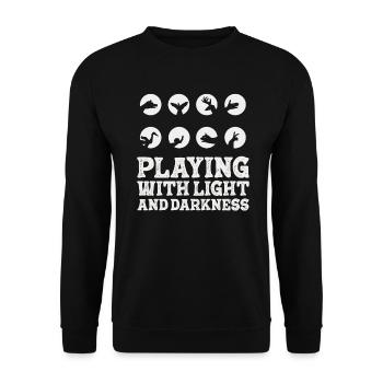 Shadow Puppetry Theater Show Art - Unisex Sweatshirt - black - Front - Alina (178cm) & Michal (187cm)