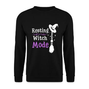 Chapeau de sorcière d’Halloween - Sweat-shirt Unisexe - noir - Devant - Alina (178cm) & Michal (187cm)