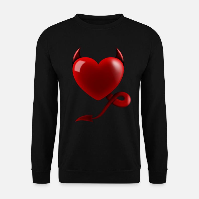 Herz Teufel Design Geschenk - Unisex Pullover - Schwarz