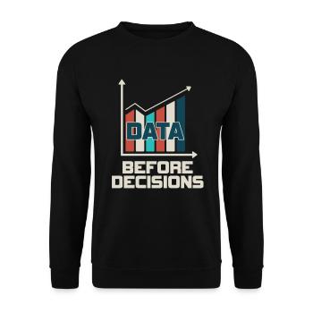 Daten oder es ist nicht passiert für Studenten - Unisex Pullover - Schwarz - Vorne - Alina (178cm) & Michal (187cm)