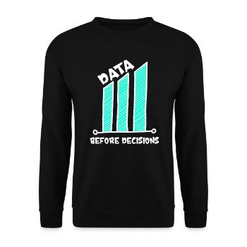Daten oder es ist nicht passiert für Studenten - Unisex Pullover - Schwarz - Vorne - Alina (178cm) & Michal (187cm)