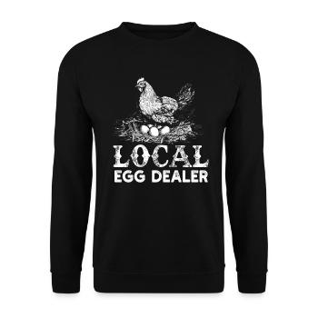 Lokaler Eierhändler Hühnerbesitzer Züchter - Unisex Pullover - Schwarz - Vorne - Alina (178cm) & Michal (187cm)