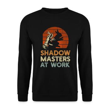 Maîtres de l’ombre au travail Marionnettes d’ombres - Sweat-shirt Unisexe - noir - Devant - Alina (178cm) & Michal (187cm)