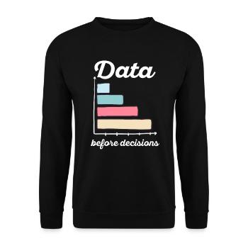 Daten oder es ist nicht passiert für Studenten - Unisex Pullover - Schwarz - Vorne - Alina (178cm) & Michal (187cm)