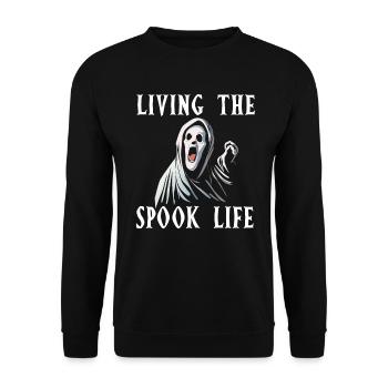 Living The Spook Life Ghost Bait - Unisex Sweatshirt - black - Front - Alina (178cm) & Michal (187cm)