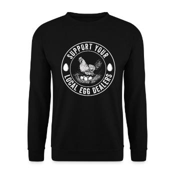 Lokaler Eierhändler Hühnerbesitzer Züchter - Unisex Pullover - Schwarz - Vorne - Alina (178cm) & Michal (187cm)