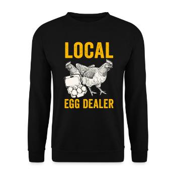 Lokaler Eierhändler Hühnerbesitzer Züchter - Unisex Pullover - Schwarz - Vorne - Alina (178cm) & Michal (187cm)