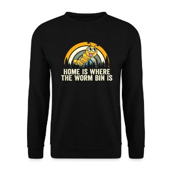 Wurmfarmer Wurmkompost Niedliche Männer Frauen - Unisex Pullover - Schwarz - Vorne - Alina (178cm) & Michal (187cm)