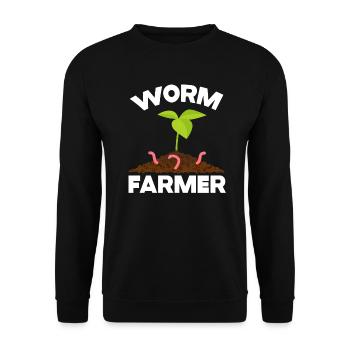 Wurmfarmer Wurmkompost Niedliche Männer Frauen - Unisex Pullover - Schwarz - Vorne - Alina (178cm) & Michal (187cm)