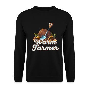 Wurmfarmer Wurmkompost Niedliche Männer Frauen - Unisex Pullover - Schwarz - Vorne - Alina (178cm) & Michal (187cm)