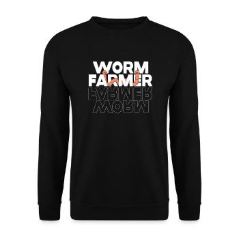 Wurmfarmer Wurmkompost Niedliche Männer Frauen - Unisex Pullover - Schwarz - Vorne - Alina (178cm) & Michal (187cm)