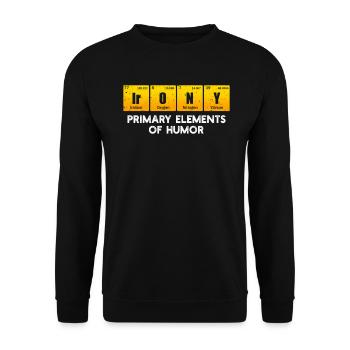 Éléments primaires de l’humour Science Ironie - Sweat-shirt Unisexe - noir - Devant - Alina (178cm) & Michal (187cm)