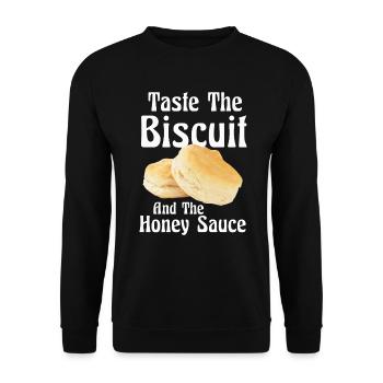 Taste The Biscuit Taste The Goodness - Unisex Sweatshirt - black - Front - Alina (178cm) & Michal (187cm)