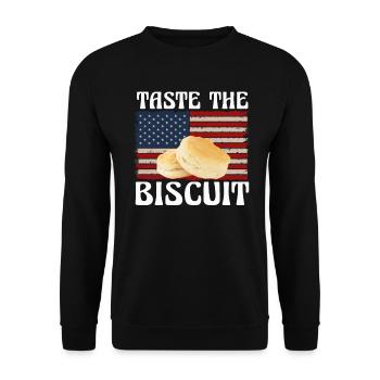 Taste The Biscuit Taste The Goodness - Unisex Sweatshirt - black - Front - Alina (178cm) & Michal (187cm)