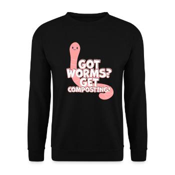 Wurmfarmer Wurmkompost Niedliche Männer Frauen - Unisex Pullover - Schwarz - Vorne - Alina (178cm) & Michal (187cm)