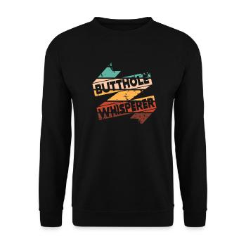Arschloch-Flüsterer - Unisex Pullover - Schwarz - Vorne - Alina (178cm) & Michal (187cm)