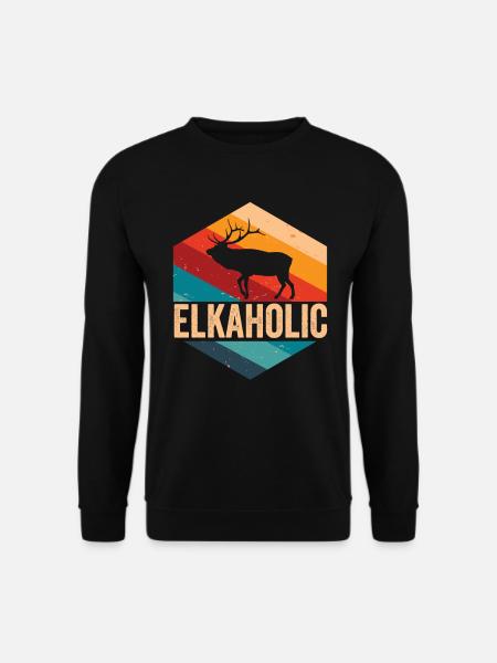 Elchjagd Elkaholische Jäger - Unisex Pullover - Schwarz
