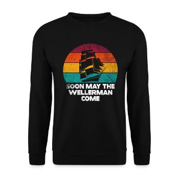 marin meme bateau pirate navigation océanique - Sweat-shirt Unisexe - noir - Devant - Alina (178cm) & Michal (187cm)