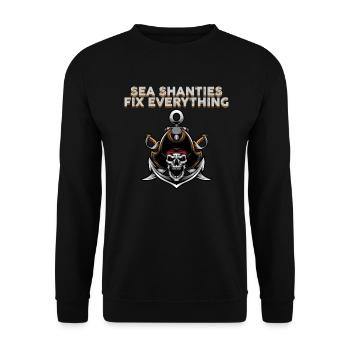 marin meme bateau pirate navigation océanique - Sweat-shirt Unisexe - noir - Devant - Alina (178cm) & Michal (187cm)