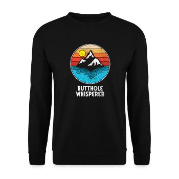 Butthole Whisperer - Unisex Sweatshirt - black - Front - Alina (178cm) & Michal (187cm)
