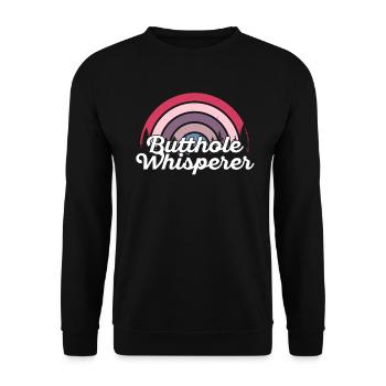Butthole Whisperer - Unisex Sweatshirt - black - Front - Alina (178cm) & Michal (187cm)