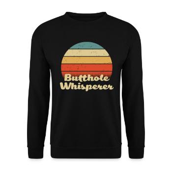 Butthole Whisperer - Unisex Sweatshirt - black - Front - Alina (178cm) & Michal (187cm)