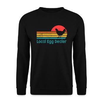 Lokaler Eierhändler Hühnerbesitzer Züchter - Unisex Pullover - Schwarz - Vorne - Alina (178cm) & Michal (187cm)