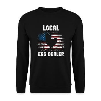 Lokaler Eierhändler Hühnerbesitzer Züchter - Unisex Pullover - Schwarz - Vorne - Alina (178cm) & Michal (187cm)