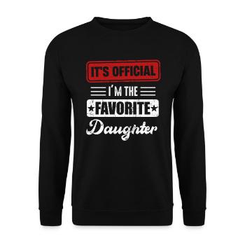 It's Official I'm The Favorite Daughter - Unisex Sweatshirt - black - Front - Alina (178cm) & Michal (187cm)