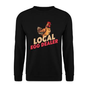 Lokaler Eierhändler Hühnerbesitzer Züchter - Unisex Pullover - Schwarz - Vorne - Alina (178cm) & Michal (187cm)
