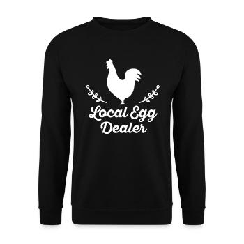 Lokaler Eierhändler Hühnerbesitzer Züchter - Unisex Pullover - Schwarz - Vorne - Alina (178cm) & Michal (187cm)