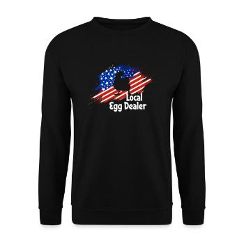 Lokaler Eierhändler Hühnerbesitzer Züchter - Unisex Pullover - Schwarz - Vorne - Alina (178cm) & Michal (187cm)