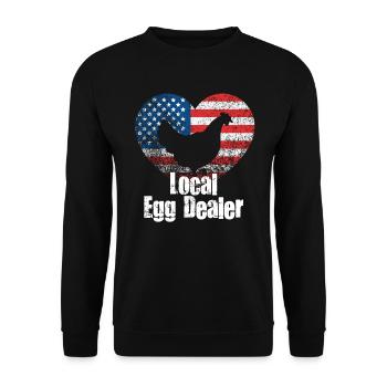 Lokaler Eierhändler Hühnerbesitzer Züchter - Unisex Pullover - Schwarz - Vorne - Alina (178cm) & Michal (187cm)