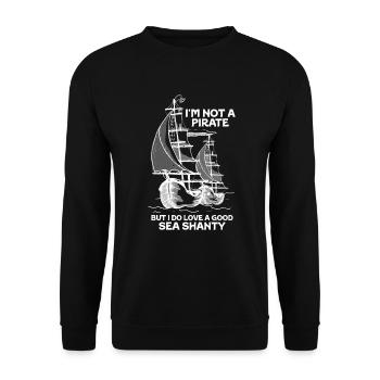 marin meme bateau pirate navigation océanique - Sweat-shirt Unisexe - noir - Devant - Alina (178cm) & Michal (187cm)