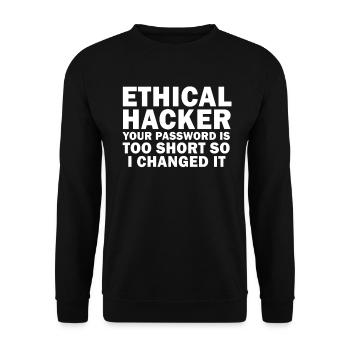 Cybersicherheitsexpertise von ethischen Hackern - Unisex Pullover - Schwarz - Vorne - Alina (178cm) & Michal (187cm)