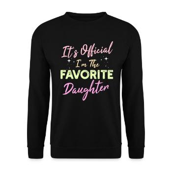 C’est officiel Je suis la fille préférée - Sweat-shirt Unisexe - noir - Devant - Alina (178cm) & Michal (187cm)