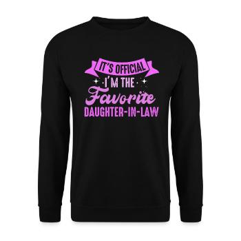 Je suis la belle-fille préférée - Sweat-shirt Unisexe - noir - Devant - Alina (178cm) & Michal (187cm)