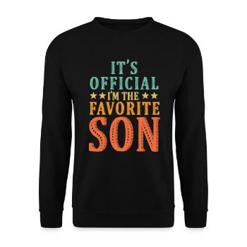 C’est officiel Je suis le fils préféré - Sweat-shirt Unisexe - noir - Devant - Alina (178cm) & Michal (187cm)