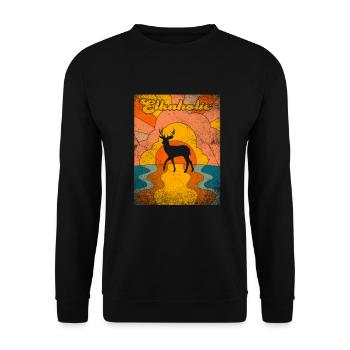 Elchjagd Elkaholische Jäger - Unisex Pullover - Schwarz - Vorne - Alina (178cm) & Michal (187cm)