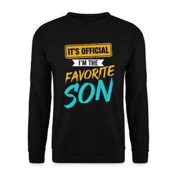 C’est officiel Je suis le fils préféré - Sweat-shirt Unisexe - noir - Devant - Alina (178cm) & Michal (187cm)